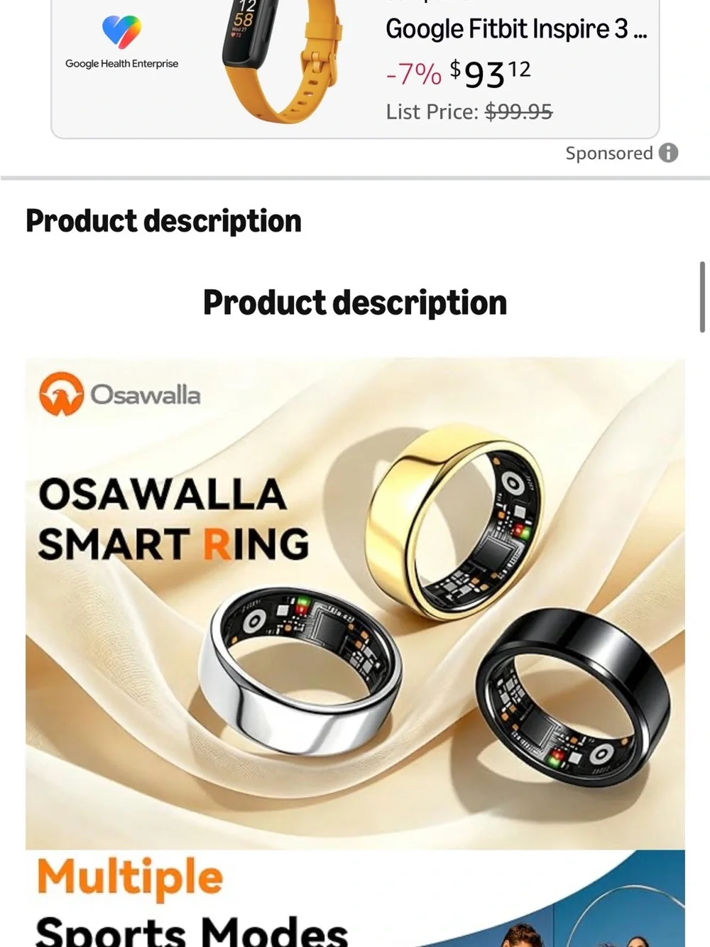 Silver Smart Fitness Ring – Activity & Sleep Tracker size 8